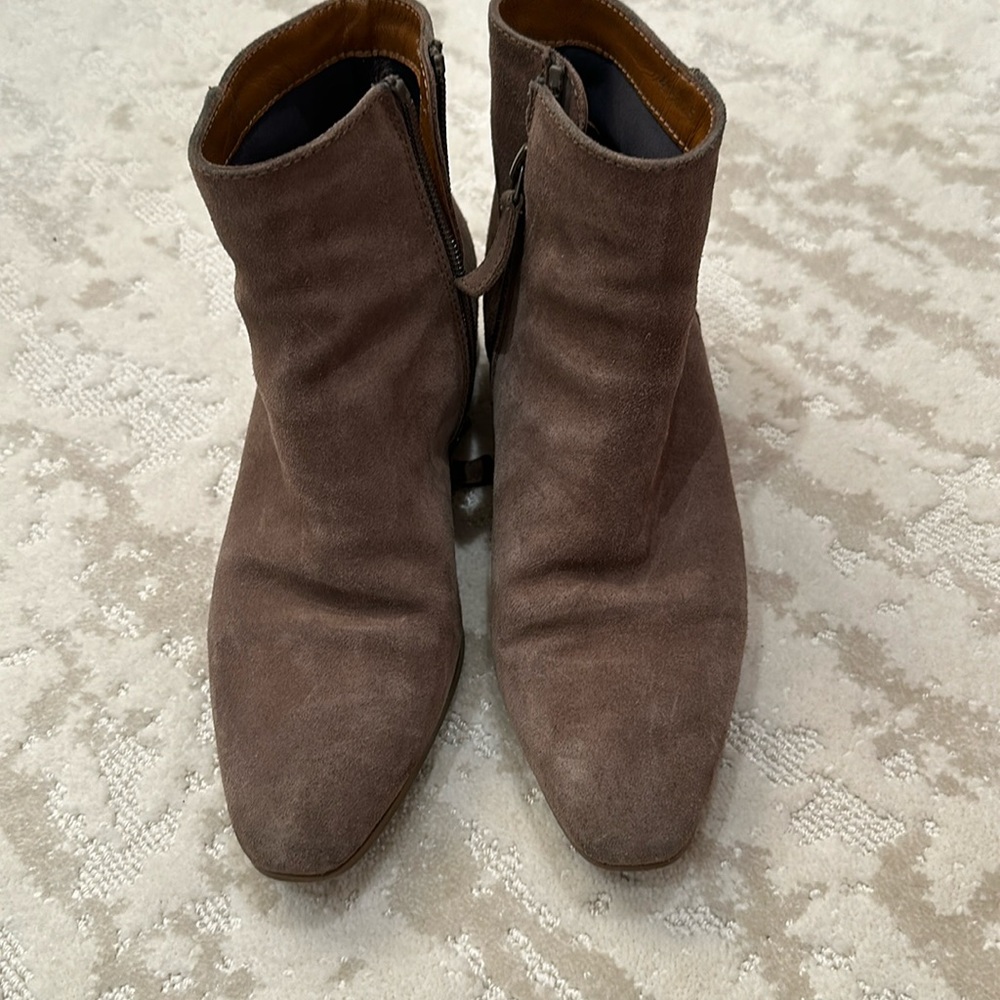 Aquatalia Women's Fuoco Suede Ankle Boot, Low Stacked Heel